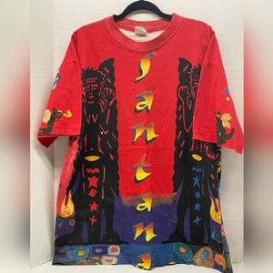 Vintage 90s Santana Sacred Fire All Over Print AOP Tour 1993 T-shirt One Size OS